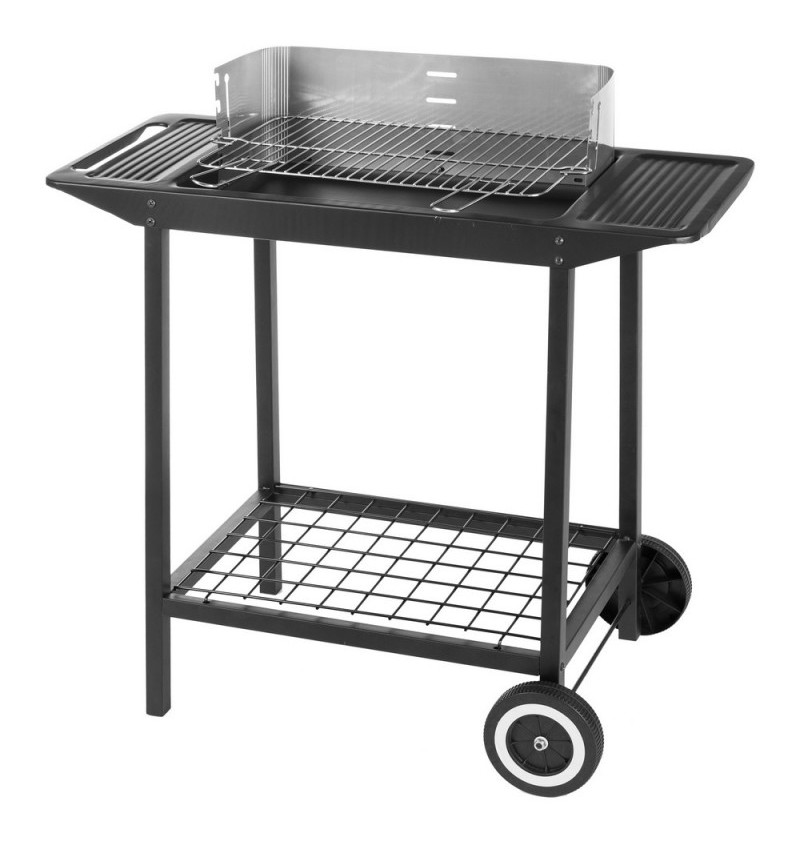 Barbecue à charbon 2 roues gris - L 86 x l 47 x H 87 - MA MAISON MES TENDANCES