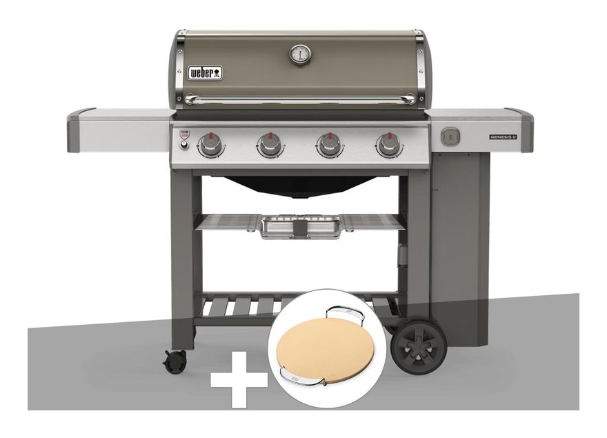 Barbecue gaz Weber Genesis II E-410 GBS Gris + Pierre à pizza