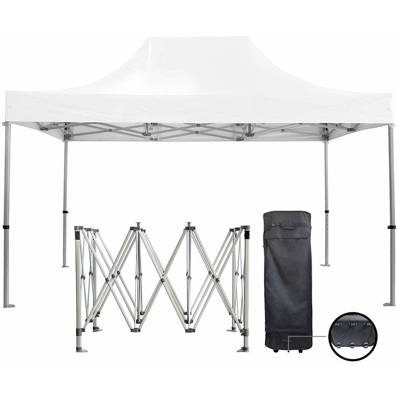 Barnum pliante 3x4.5m 50mm en aluminium premium PRO 520Gr/m2 blanche - tente pliante - GREADEN