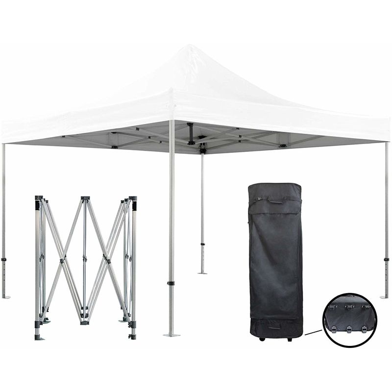 Barnum pliante 4x4m 50mm en aluminium premium PRO 520Gr/m2 blanche - tente pliante - GREADEN