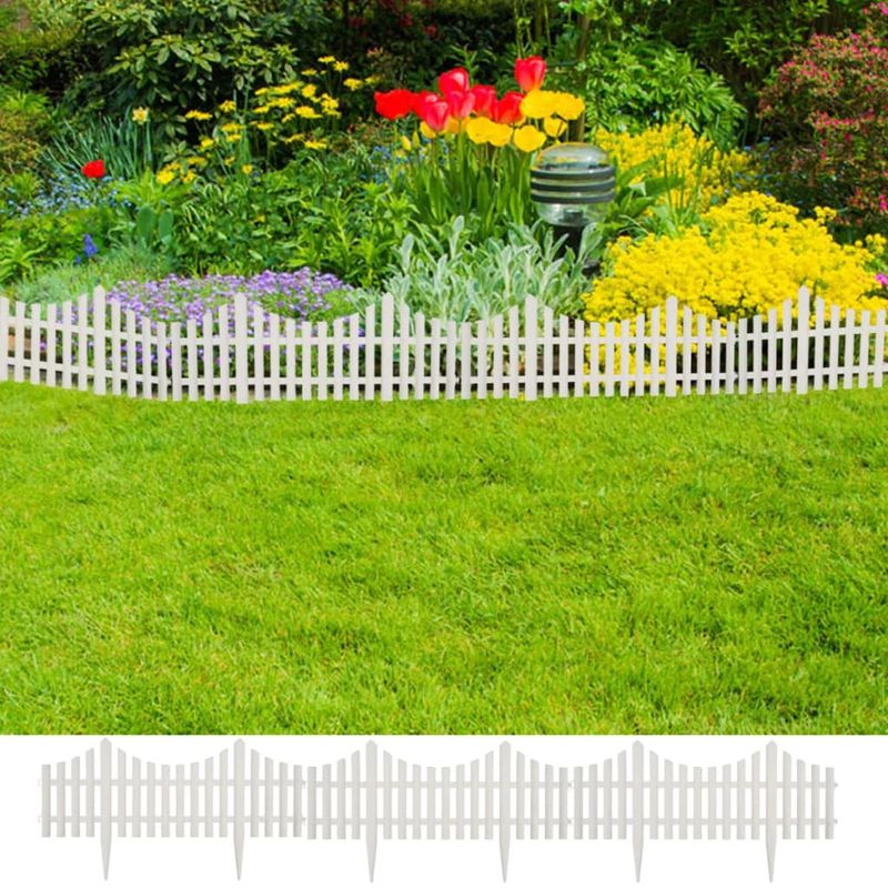 vidaXL Bordures de jardin blanc17 pièces/10 m