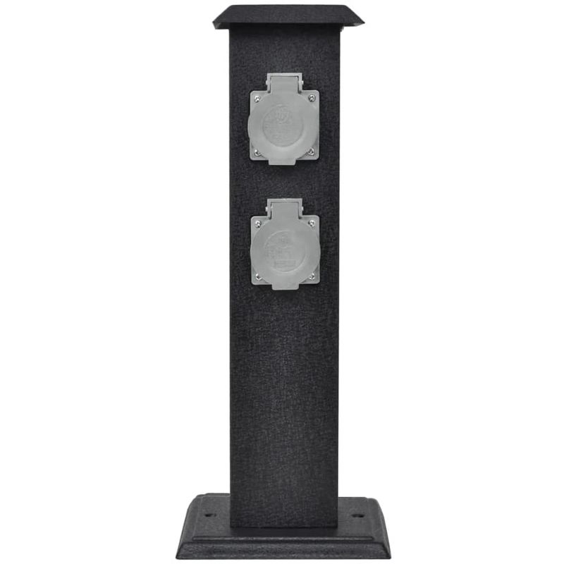 vidaXL Borne jardin électrique 4 prises Noir