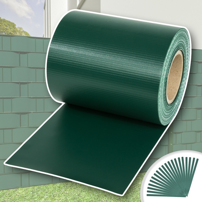 Brise Vue, Brise Vent, Film Anti Regards PVC en Rouleau de 70 m x 19 cm pour Clôture + Fixations Vert - TECTAKE Brise Vue, Brise Vent, Film Anti Regards PVC en Rouleau de 70 m x 19 cm pour Clôture + Fixations Vert - TECTAKE