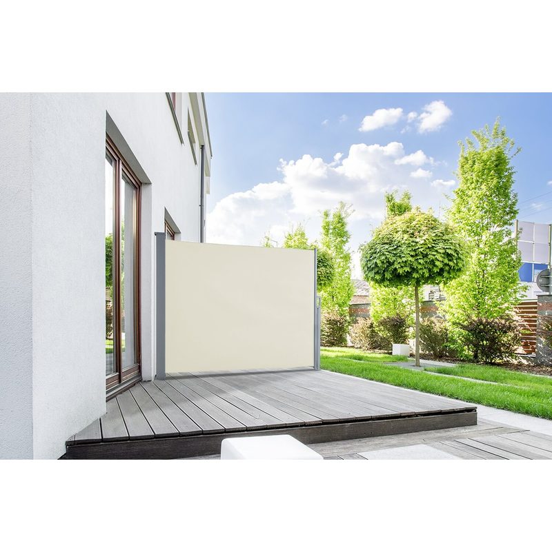 Brise vue Rétractable START - Alu Tissu Beige L300 x H160 cm - EMPASA
