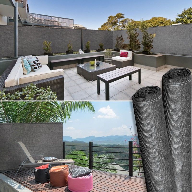 Brise vue haute densité 1,2 x 10 m gris 300 gr/m² qualité pro - IDMARKET