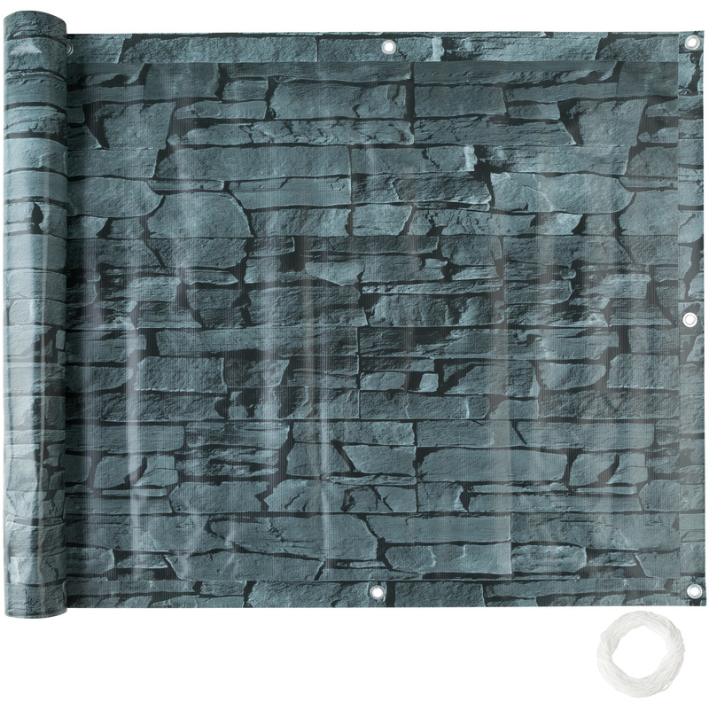 Brise vue pour Balcon, Canisse, Paravent 0,9 x 6 m en PVC Motif Ardoises - TECTAKE Brise vue pour Balcon, Canisse, Paravent 0,9 x 6 m en PVC Motif Ardoises - TECTAKE