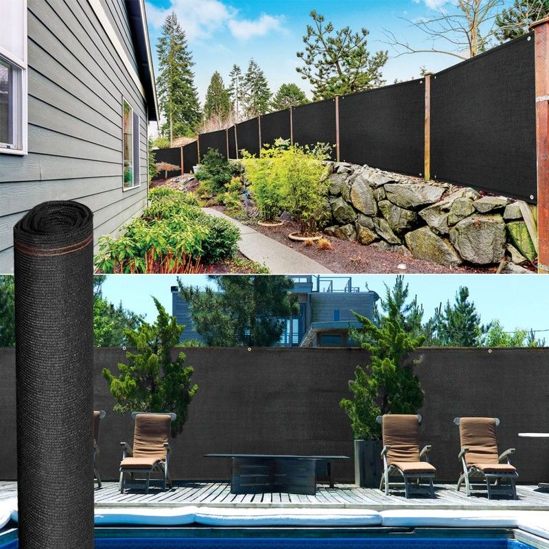 Brise vue renforcé 1,5 x 10 m noir 220 gr/m² luxe pro - IDMARKET