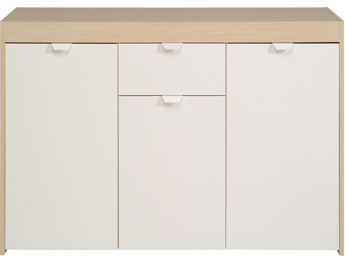 Buffet River - 120 x 44 x 86 cm - Coloris érable/blanc
