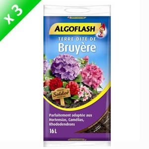 ALGOFLASH Lot de 3 sacs de Terre dite de bruy?re - 16 L