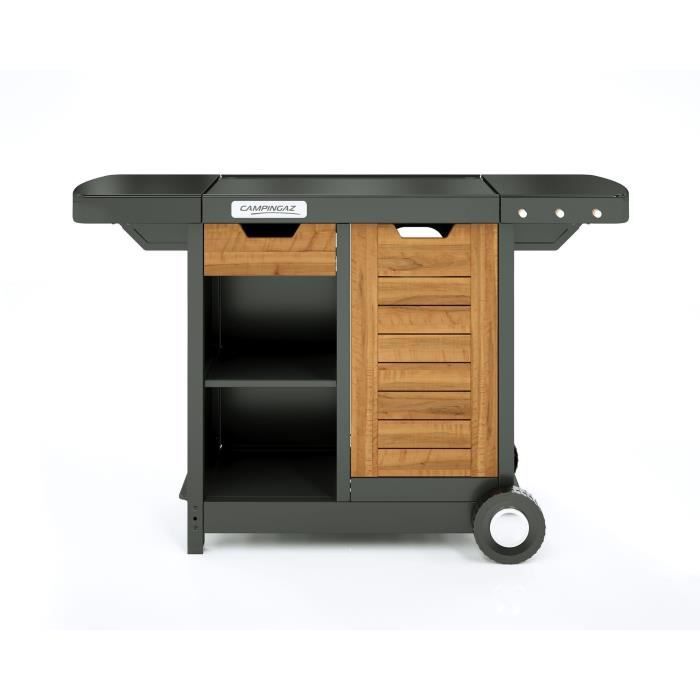 CAMPINGAZ Chariot Premium WLX pour plancha - en acier et en bois d'accacia - 129 x 52 x 81 cm