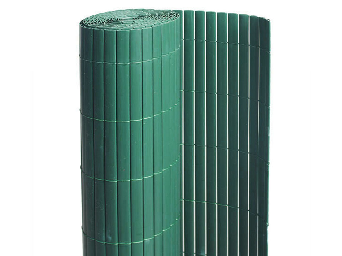 Canisse PVC double face Vert 6 m - 2 rouleaux de 3 x 1,50 m - Jardideco