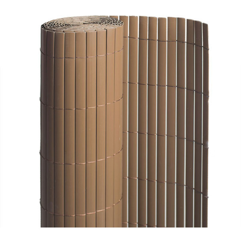Canisse PVC double face Teck 18 m - 6 rouleaux de 3 x 1 m - Jardideco