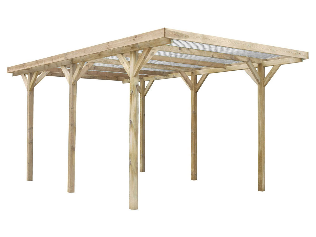 Carport voiture+ couv PVC Max - 15.56 m² - 3.04 x 5.12 m