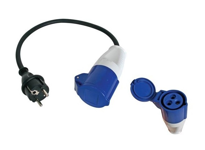 Cable adaptateur avec fiche schuko vers prise cee - PEREL Cable adaptateur avec fiche schuko vers prise cee - PEREL