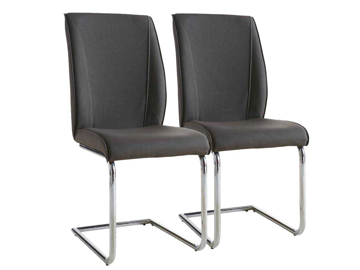 Lot de 2 chaises Alister - Gris foncé