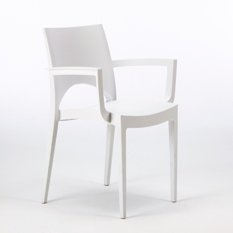 Chaise avec accoudoirs en polypropylène bar restaurant PARIS ARM Grand Soleil | Blanc