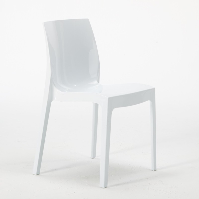Chaise Salle à Manger bar ICE Grand Soleil en polypropylène empilable | Blanc