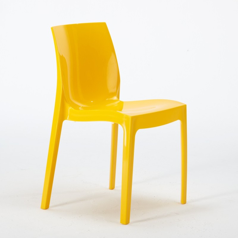 Chaise Salle à Manger bar ICE Grand Soleil en polypropylène empilable | Jaune