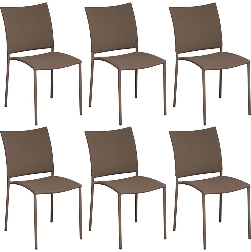 Chaise de jardin design Bonbon (Lot de 6) - Café - PROLOISIRS