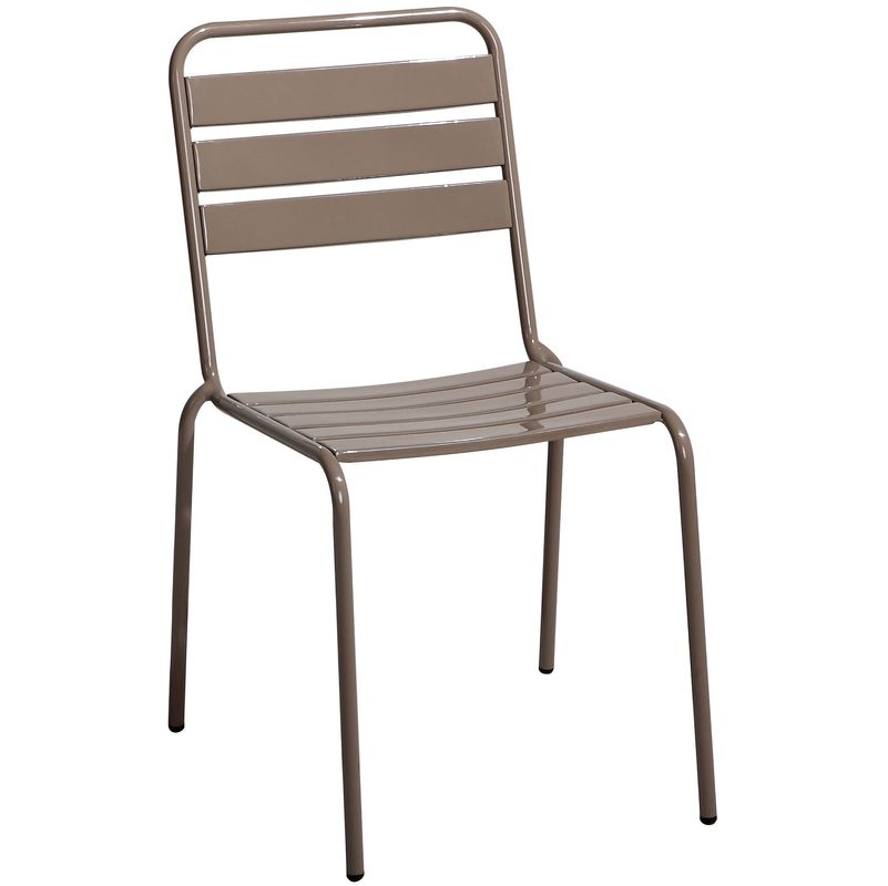 Chaise de jardin empilable taupe - NOMADE - CHALET & JARDIN Chaise de jardin empilable taupe - NOMADE - CHALET & JARDIN