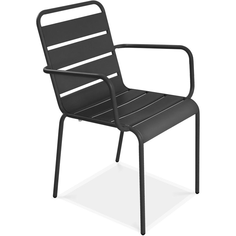 Chaise de jardin en métal Gris - OVIALA