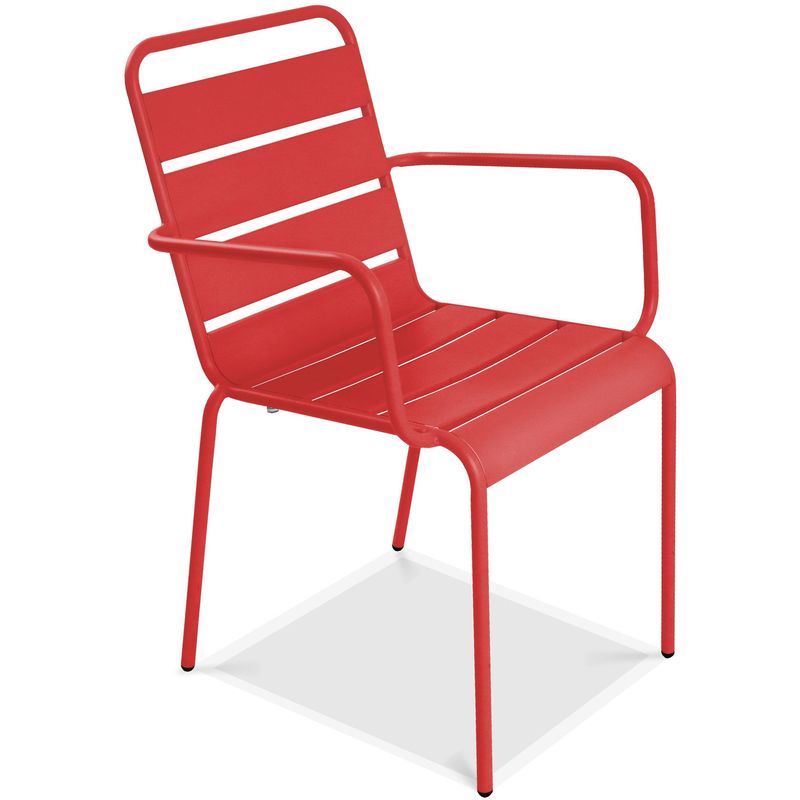Chaise de jardin en métal Rouge - OVIALA