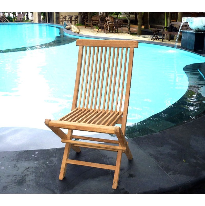 Chaise de jardin en teck : chaise pliante - WOOD-EN-STOCK Chaise de jardin en teck : chaise pliante - WOOD-EN-STOCK