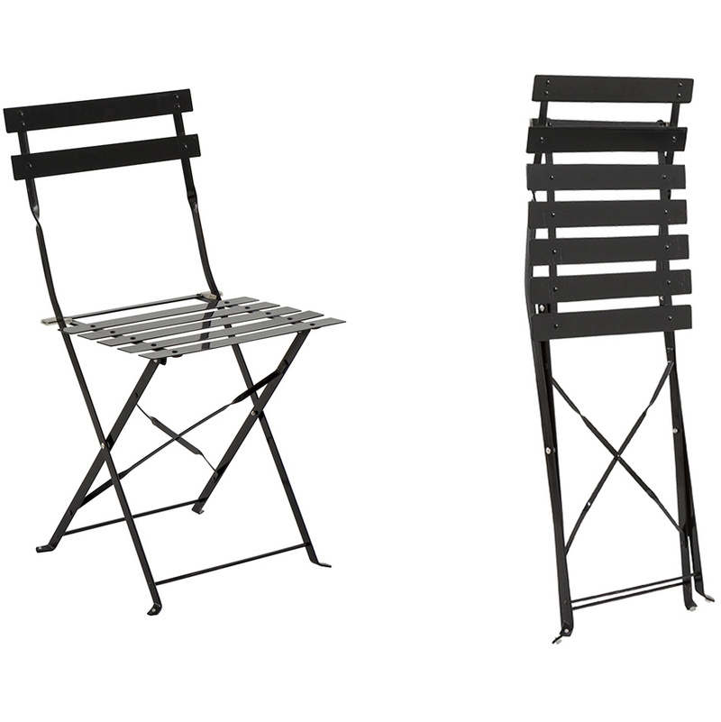 Chaise de jardin métal pliante Camargue Noire - HESPERIDE
