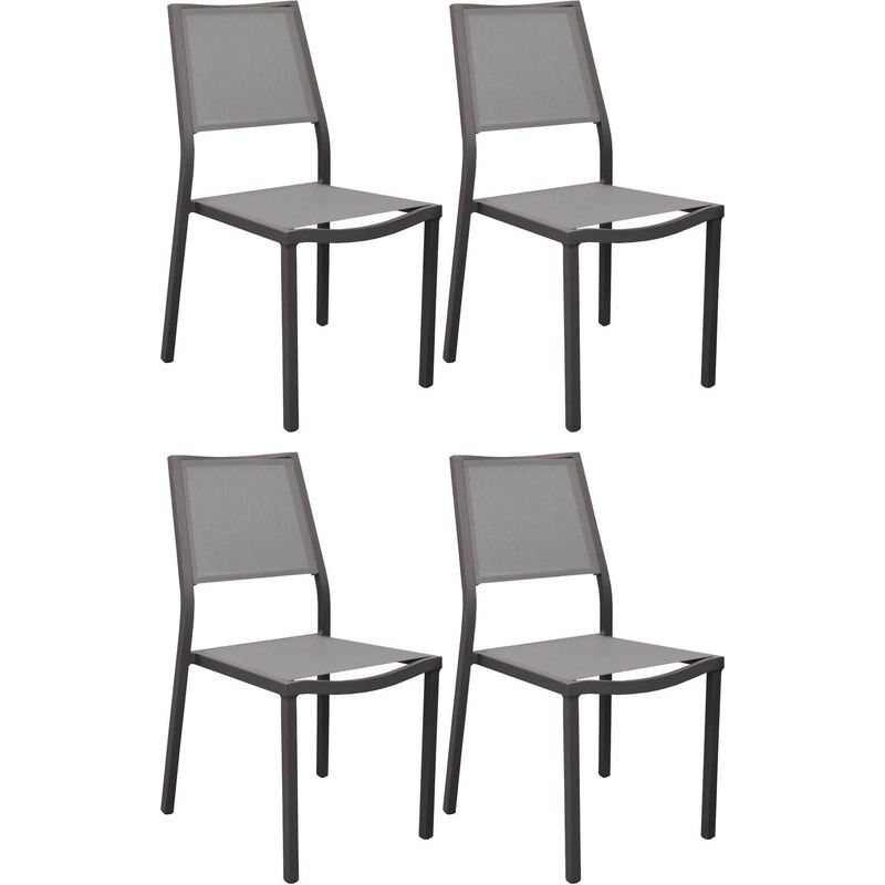 Chaise en aluminium Florence (Lot de 2) - Café - PROLOISIRS Chaise en aluminium Florence (Lot de 2) - Café - PROLOISIRS