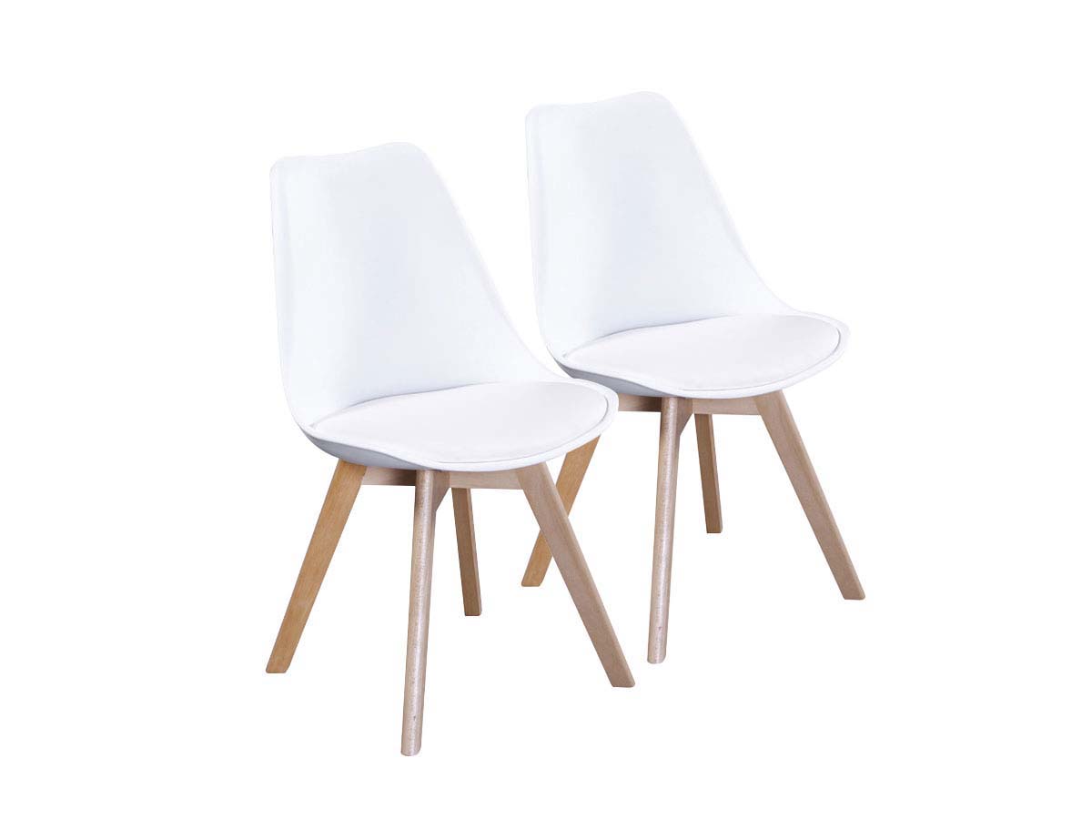 Lot de 2 chaises Emmy - Blanc