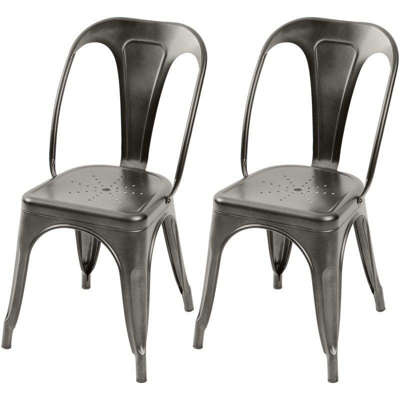 Chaise Indus gris anthracite (lot de 2) - RENDEZ VOUS DéCO