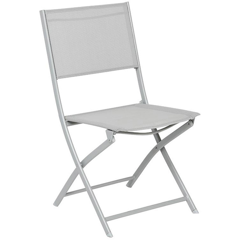 Chaise Modula - Galet et argent mat - HESPERIDE Chaise Modula - Galet et argent mat - HESPERIDE