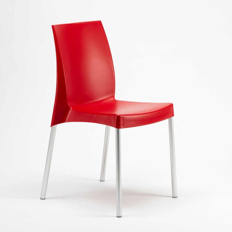 Chaise plastique pour bar cafè BOULEVARD Grand Soleil italienne | Rouge