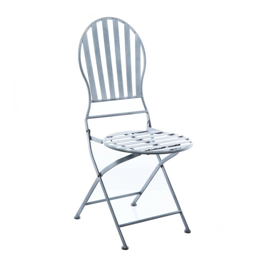 Chaise pliante Niena - L 41 x l 53 x H 96 cm - Métal - Gris - Livraison gratuite - AC-DÉCO
