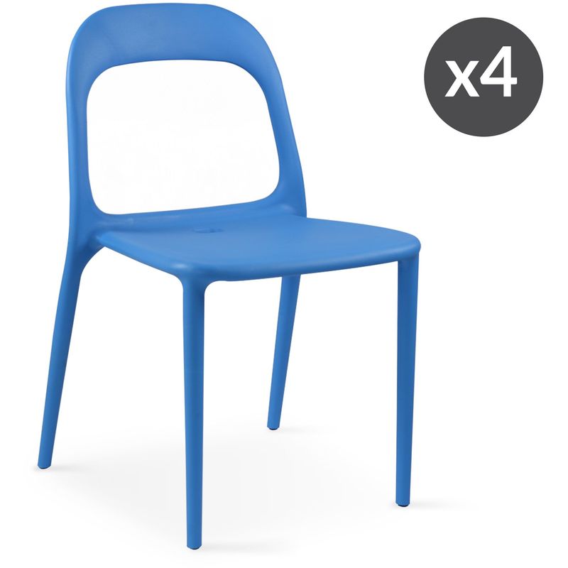 Chaises de jardin en plastique Bleu - OVIALA