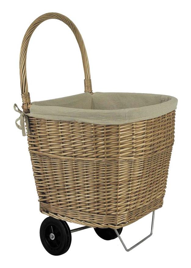 Chariot à bûches en osier - PEGANE