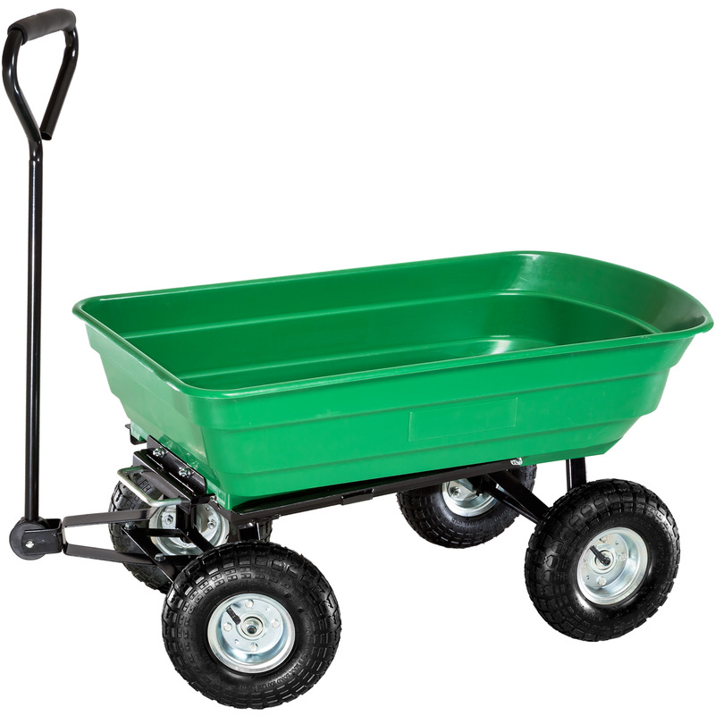 Chariot de Jardin Inclinable avec Benne Basculante 110 cm x 50 cm x 52 cm - Charge maximum 300 Kg Vert - TECTAKE Chariot de Jardin Inclinable avec Benne Basculante 110 cm x 50 cm x 52 cm - Charge maximum 300 Kg Vert - TECTAKE