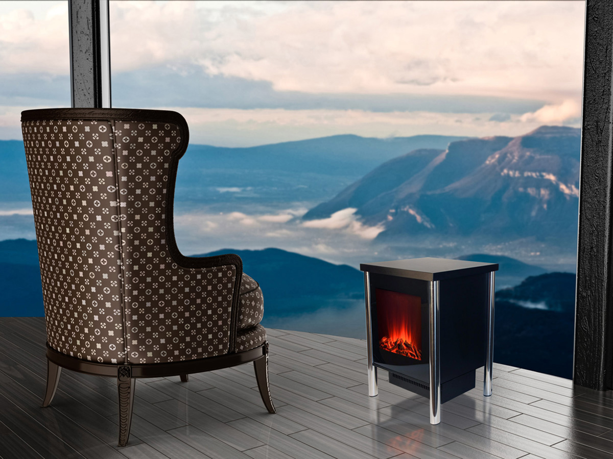 Cheminée électrique inox Fire Steel- 1900W