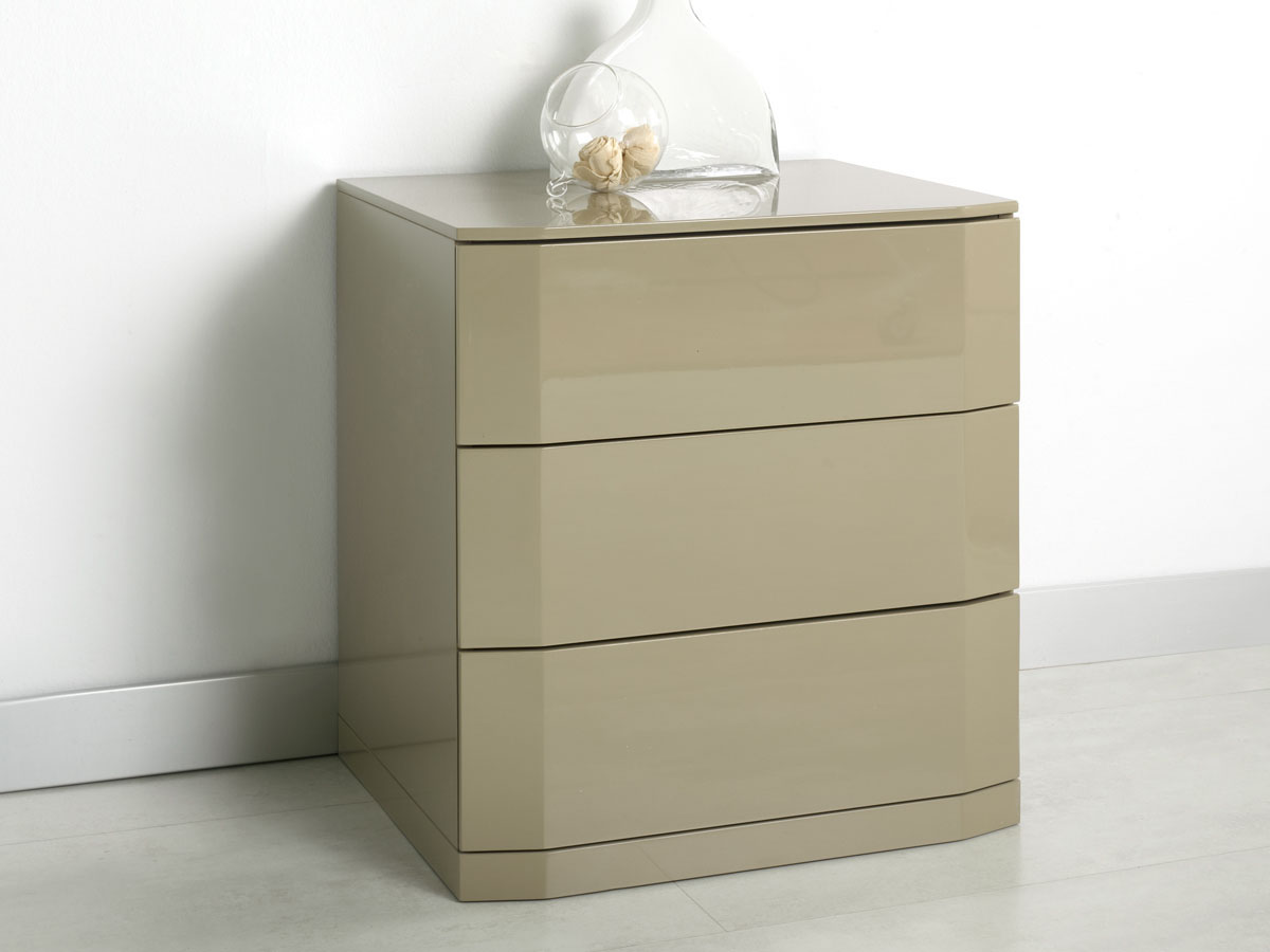 Lot de 2 chevets Perle 3 tiroirs - 54 x 42 x 57 cm - Coloris moka