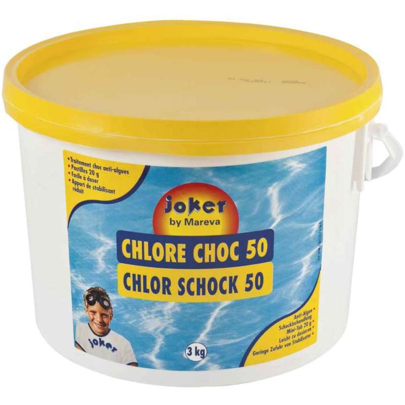 Chlore choc 3 kg en pastille de 20g - P. OUTILLAGE