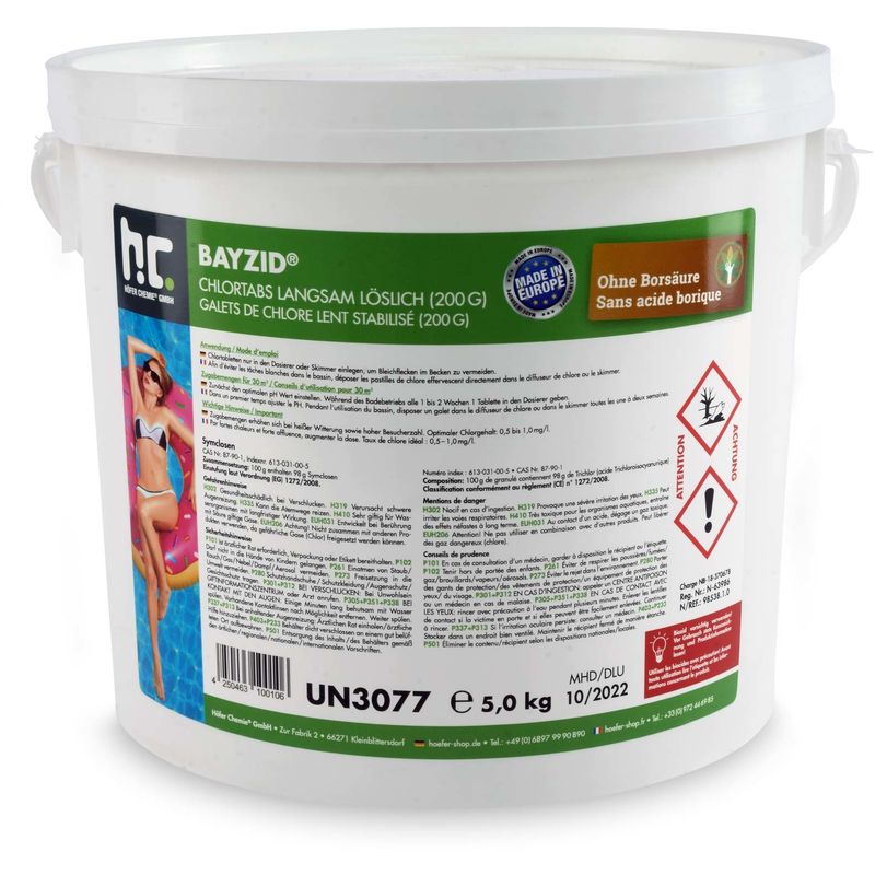 Bayzid® Galets de chlore lent (200g) 4 x 5 kg - HöFER CHEMIE