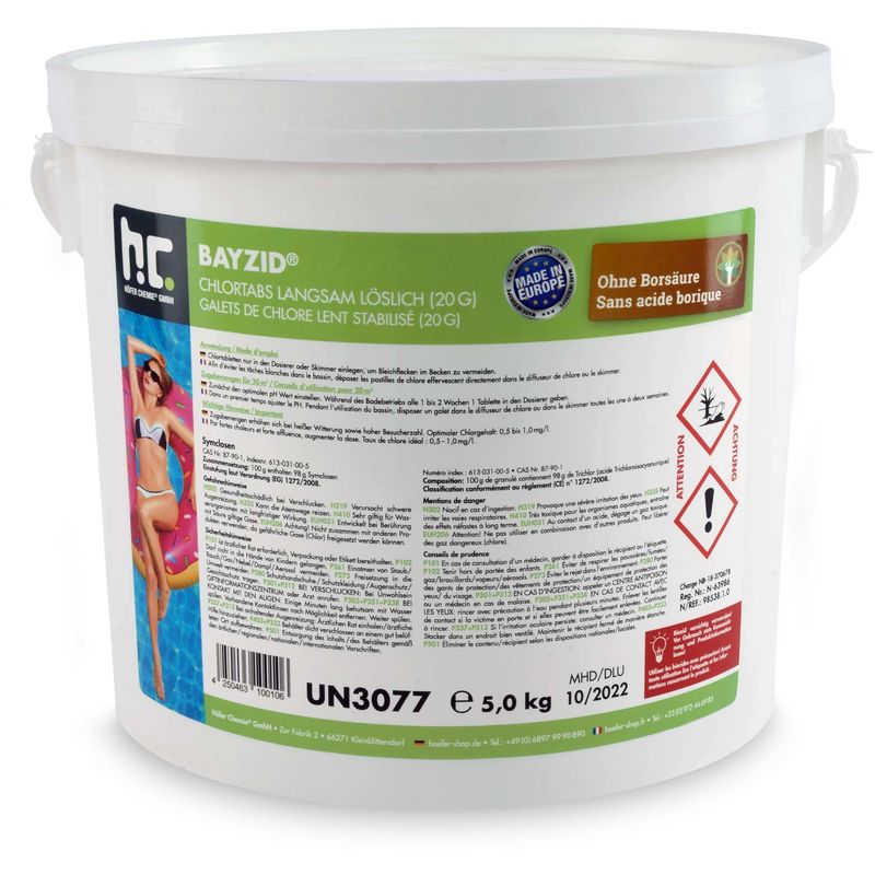 Bayzid® Pastilles de chlore lent (20g) 2 x 5 kg - HöFER CHEMIE