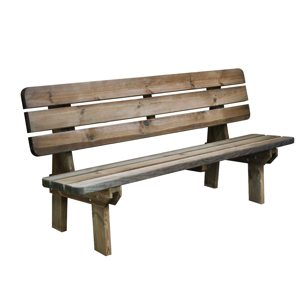 Banc de jardin 4 places en bois traité autoclave, Rambouillet