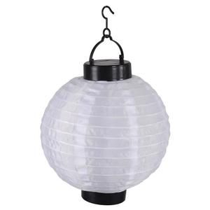 Lanterne chinoise solaire en plastique ?20cm - Blanc