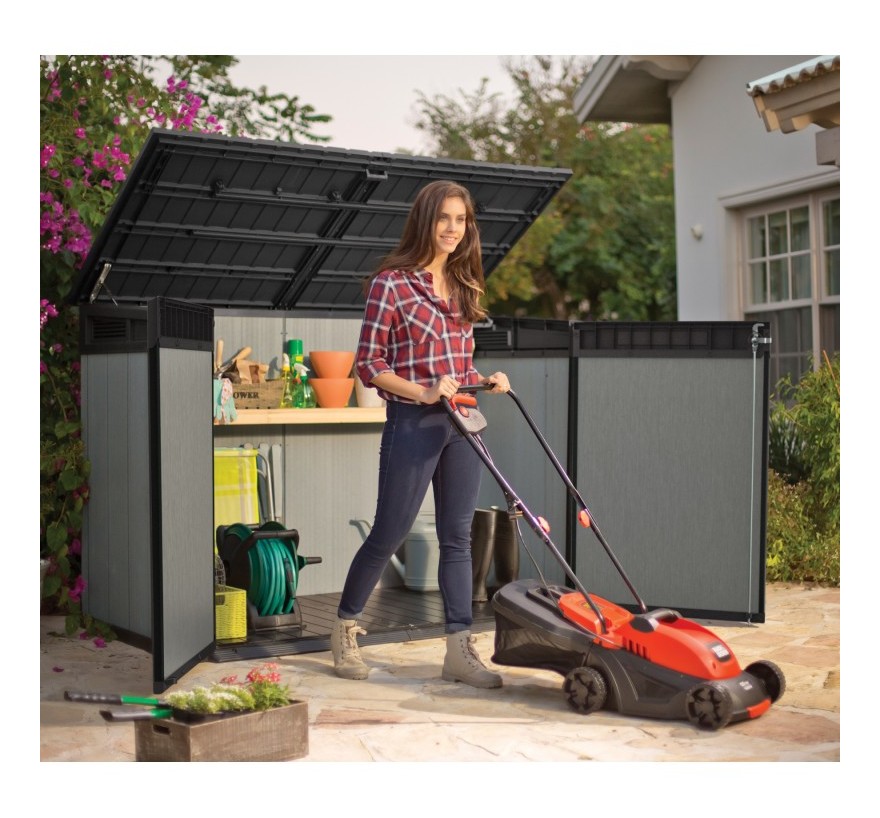 Coffre de jardin en résine brossée Brossium 2100L - Keter Coffre de jardin en résine brossée Brossium 2100L - Keter