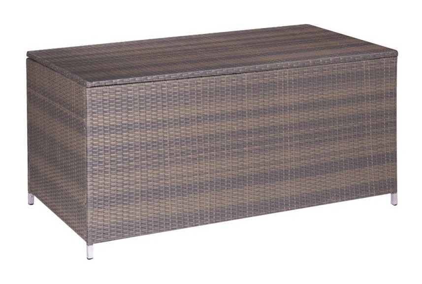 Coffre de rangement en résine tressée marron MADRID - L 71 x l 130 x H 64 - MA MAISON MES TENDANCES