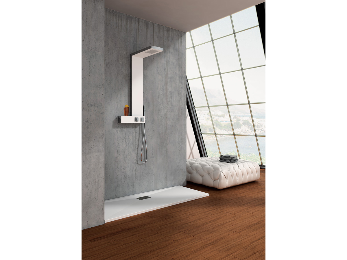 Colonne de douche inox Aquadesign - 105,5 x 20 cm