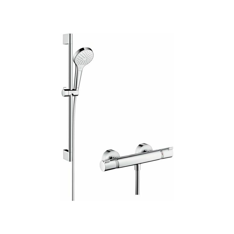 Croma Select S Set de douche Vario avec barre 65cm + Mitigeur thermostatique Ecostat Comfort (27013400) - Hansgrohe