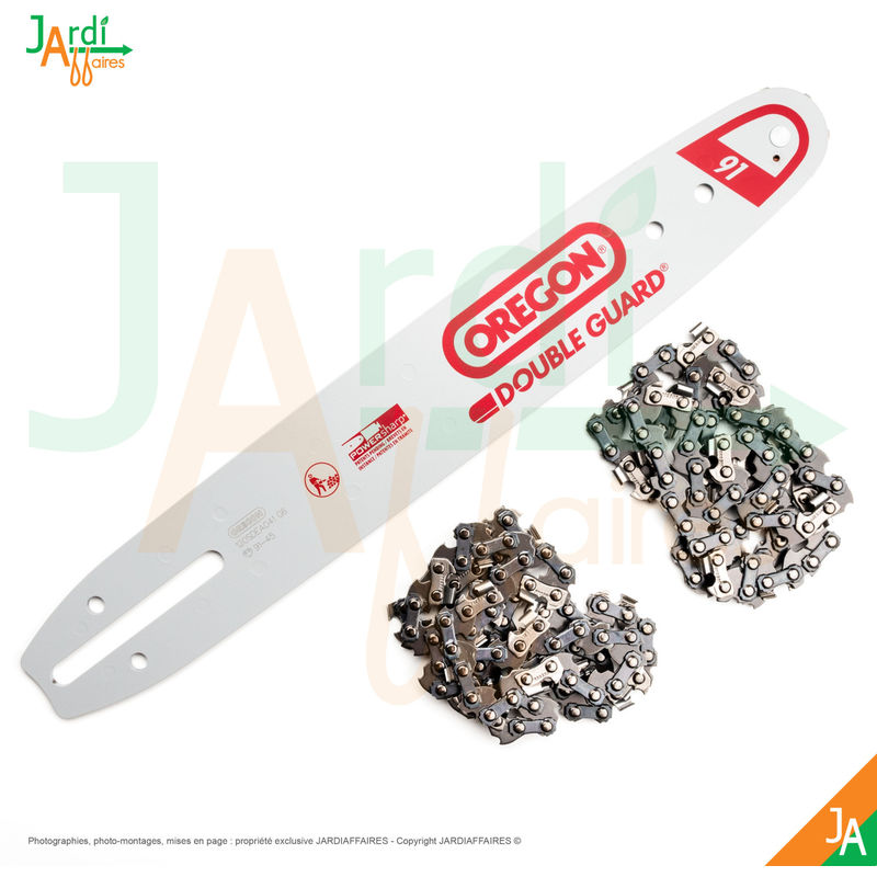 Combo Oregon guide 30cm 120SDEA041 + 2 chaines 91P045E - JARDIAFFAIRES