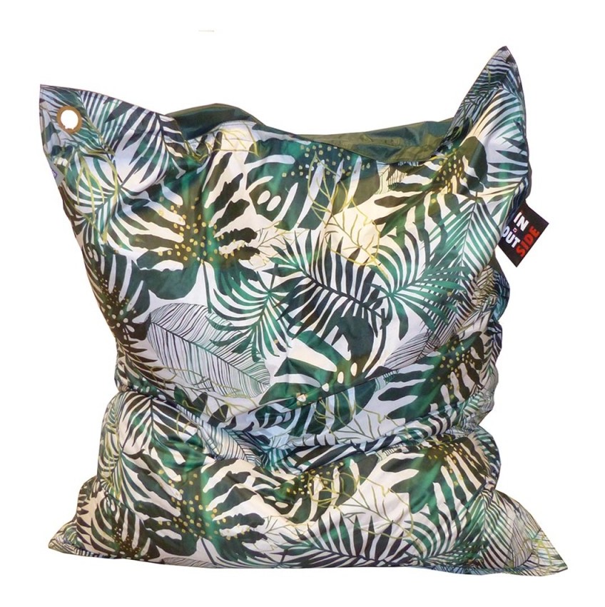 Coussin géant imprimé paradise 110 x 130 cm, toile polyester ultra résistante billes en polystyrène EPS imputrescibles - COTTON WOOD